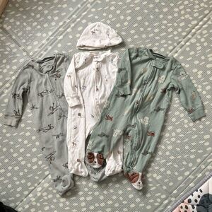 Carter’s Set of 3 Baby Double Zipper Footed Pajamas